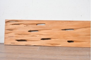 ヴィンテージ建具　昭和後期　杉材　節穴を活かした素朴な表情が味わい深い欄間2枚セット　(R-089038)