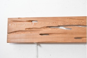 ヴィンテージ建具　昭和後期　杉材　節穴を活かした素朴な表情が味わい深い欄間2枚セット　(R-089039)