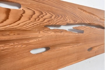 ヴィンテージ建具　昭和後期　杉材　節穴を活かした素朴な表情が味わい深い欄間2枚セット　(R-089039)