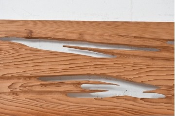 ヴィンテージ建具　昭和後期　杉材　節穴を活かした素朴な表情が味わい深い欄間2枚セット　(R-089040)