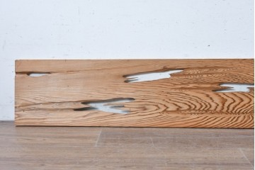 ヴィンテージ建具　昭和後期　杉材　節穴を活かした素朴な表情が味わい深い欄間2枚セット　(R-089040)