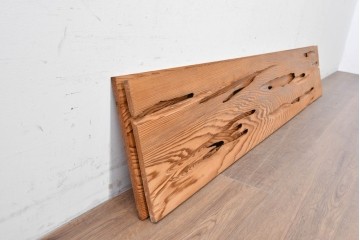 ヴィンテージ建具　昭和後期　杉材　節穴を活かした素朴な表情が味わい深い欄間2枚セット　(R-089040)