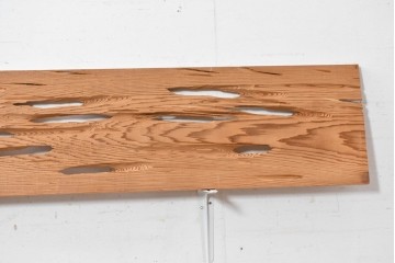 ヴィンテージ建具　昭和後期　杉材　節穴を活かした素朴な表情が味わい深い欄間2枚セット　(R-089041)