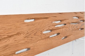 ヴィンテージ建具　昭和後期　杉材　節穴を活かした素朴な表情が味わい深い欄間2枚セット　(R-089041)