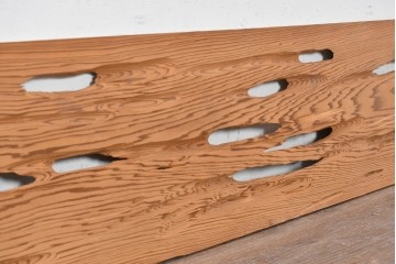 ヴィンテージ建具　昭和後期　杉材　節穴を活かした素朴な表情が味わい深い欄間2枚セット　(R-089041)
