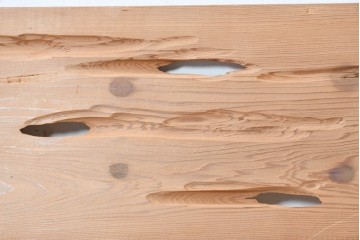 ヴィンテージ建具　昭和後期　杉材　節穴を活かした素朴な表情が味わい深い欄間2枚セット　(R-089042)