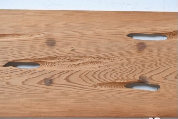 ヴィンテージ建具　昭和後期　杉材　節穴を活かした素朴な表情が味わい深い欄間2枚セット　(R-089042)
