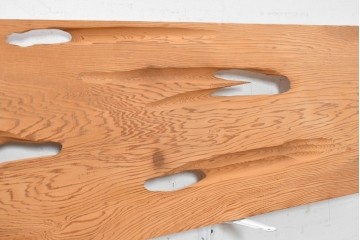ヴィンテージ建具　昭和後期　杉材　節穴を活かした素朴な表情が味わい深い欄間2枚セット　(R-089043)