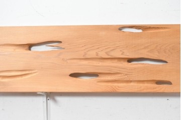 ヴィンテージ建具　昭和後期　杉材　節穴を活かした素朴な表情が味わい深い欄間2枚セット　(R-089043)