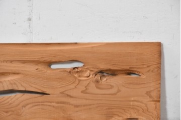ヴィンテージ建具　昭和後期　杉材　節穴を活かした素朴な表情が味わい深い欄間2枚セット　(R-089043)