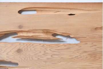 ヴィンテージ建具　昭和後期　杉材　自然木の造形美を活かした板欄間2枚セット　(R-089044)