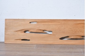 ヴィンテージ建具　昭和後期　杉材　自然木の造形美を活かした板欄間2枚セット　(R-089044)