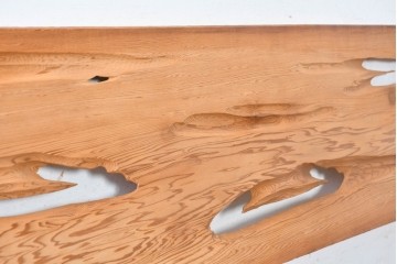 ヴィンテージ建具　昭和後期　杉材　自然木の造形美を活かした板欄間2枚セット　(R-089044)