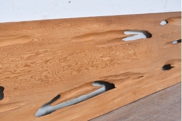 ヴィンテージ建具　昭和後期　杉材　自然木の造形美を活かした板欄間2枚セット　(R-089044)