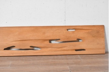 ヴィンテージ建具　昭和後期　杉材　自然木の造形美を活かした板欄間2枚セット　(R-089044)