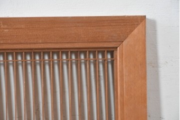 ヴィンテージ建具　昭和後期　繊細な縦桟が整然と並ぶ筬欄間2枚セット　(R-089045)