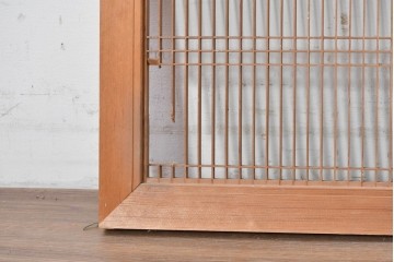 ヴィンテージ建具　昭和後期　繊細な縦桟が整然と並ぶ筬欄間2枚セット　(R-089045)