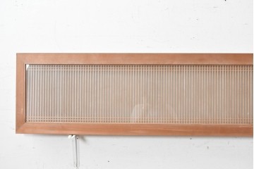 ヴィンテージ建具　昭和後期　両面ガラス入りの細密な筬欄間2枚セット　(R-089046)
