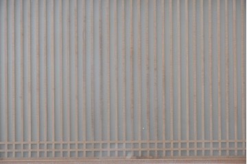 ヴィンテージ建具　昭和後期　両面ガラス入りの細密な筬欄間2枚セット　(R-089046)