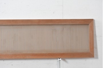 ヴィンテージ建具　昭和後期　両面ガラス入りの細密な筬欄間2枚セット　(R-089046)