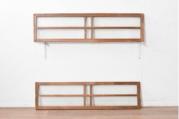 アンティーク建具　昭和初期　異なるガラスの表情が味わい深い明り取り2枚セット　(R-089047)