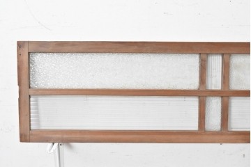 アンティーク建具　昭和初期　異なるガラスの表情が味わい深い明り取り2枚セット　(R-089047)