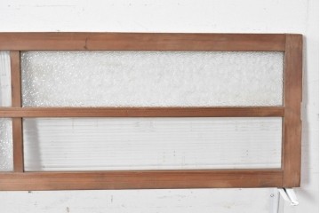 アンティーク建具　昭和初期　異なるガラスの表情が味わい深い明り取り2枚セット　(R-089047)