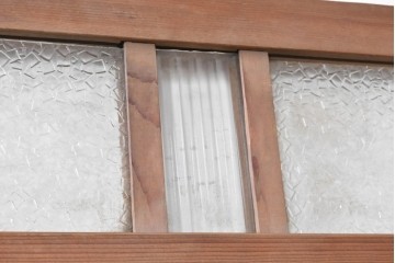 アンティーク建具　昭和初期　異なるガラスの表情が味わい深い明り取り2枚セット　(R-089047)
