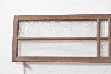 アンティーク建具　昭和初期　異なるガラスの表情が味わい深い明り取り2枚セット　(R-089047)