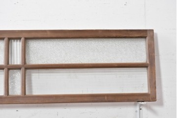 アンティーク建具　昭和初期　異なるガラスの表情が味わい深い明り取り2枚セット　(R-089047)