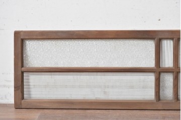 アンティーク建具　昭和初期　異なるガラスの表情が味わい深い明り取り2枚セット　(R-089047)