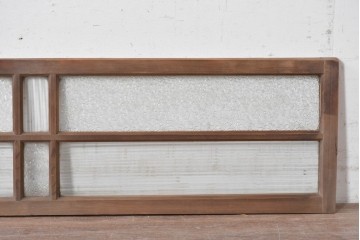 アンティーク建具　昭和初期　異なるガラスの表情が味わい深い明り取り2枚セット　(R-089047)