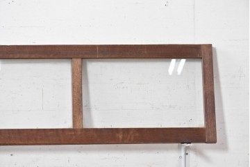 ヴィンテージ建具　昭和中期　シンプルな格子デザインの明り取り2枚セット　(R-089048)