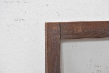 ヴィンテージ建具　昭和中期　シンプルな格子デザインの明り取り2枚セット　(R-089048)