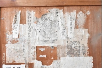 アンティーク建具　明治期　檜(ヒノキ)材　力強い框組が魅力の蔵戸1枚　(R-089050)