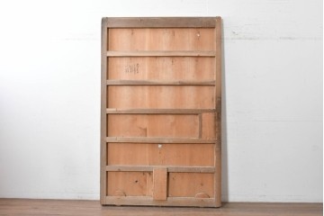 アンティーク建具　明治期　檜(ヒノキ)材　力強い框組が魅力の蔵戸1枚　(R-089050)