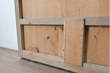 アンティーク建具　明治期　檜(ヒノキ)材　力強い框組が魅力の蔵戸1枚　(R-089050)