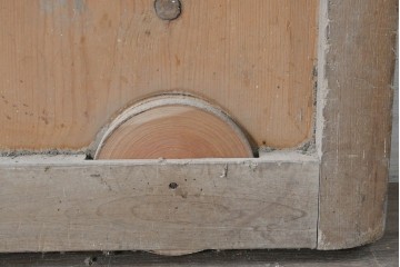 アンティーク建具　明治期　檜(ヒノキ)材　力強い框組が魅力の蔵戸1枚　(R-089050)