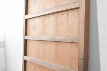 アンティーク建具　明治期　檜(ヒノキ)材　力強い框組が魅力の蔵戸1枚　(R-089050)