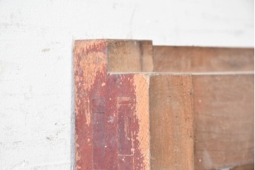 アンティーク建具　明治期　新潟産　総欅(ケヤキ)材　重厚な金具が目を引く蔵戸1枚　(R-089051)