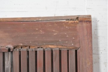 アンティーク建具　明治期　重厚な金具が目を引く格子蔵戸1枚　(R-089053)
