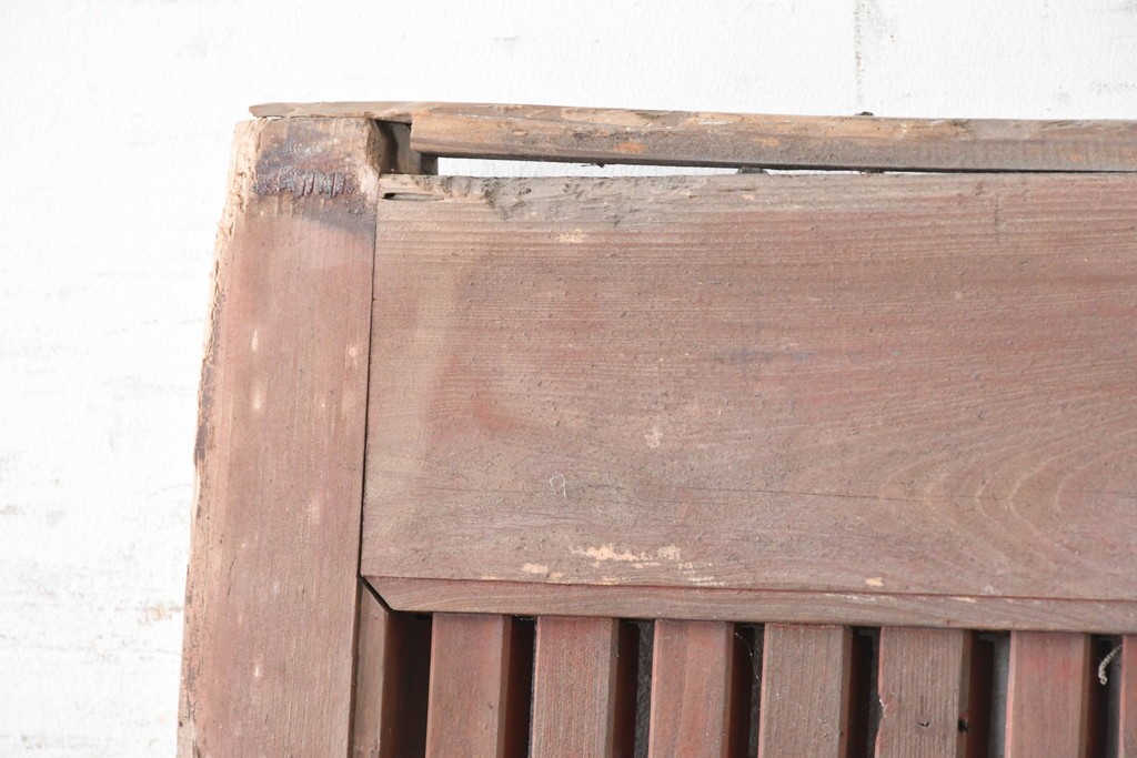 アンティーク建具　明治期　重厚な金具が目を引く格子蔵戸1枚　(R-089053)