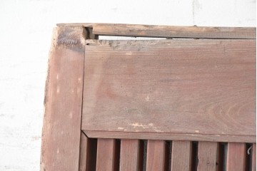アンティーク建具　明治期　重厚な金具が目を引く格子蔵戸1枚　(R-089053)