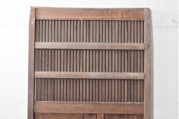 アンティーク建具　明治期　重厚な金具が目を引く格子蔵戸1枚　(R-089053)
