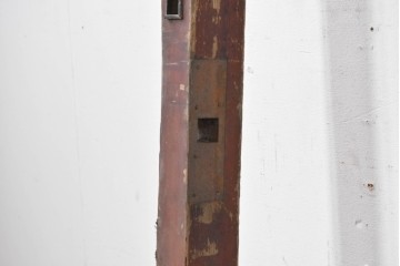 アンティーク建具　明治から大正期　檜(ヒノキ)材　格子とくぐり戸が趣ある蔵戸1枚　(R-089054)