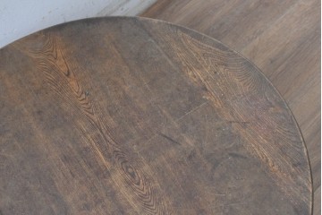 和製アンティーク　栓材　丸い天板が味わい深い丸型ちゃぶ台　(R-089055)