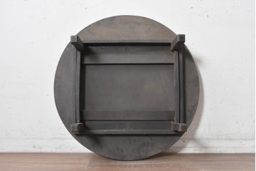 和製アンティーク　栓材　丸い天板が味わい深い丸型ちゃぶ台　(R-089055)