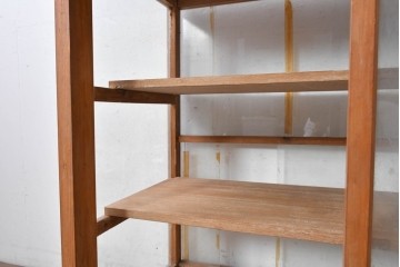 和製アンティーク　四面ガラス　素朴な木枠のショーケース　(R-089060)