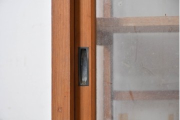 和製アンティーク　四面ガラス　素朴な木枠のショーケース　(R-089060)