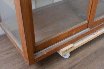 和製アンティーク　四面ガラス　素朴な木枠のショーケース　(R-089060)